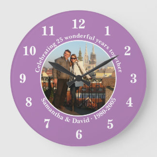 Photo Wedding Anniversary Gift Wall Large Clock Große Wanduhr