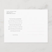 Photo Wedding Elopement Ankündigungspostkarte (Rückseite)