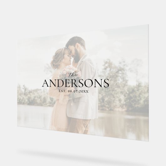 Photo Wedding Guest Signature Acrylschild (Winkel)