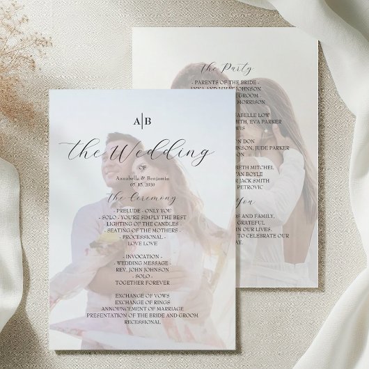 Photo Wedding Program with Monogram Programm