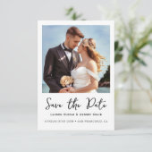 Photo Wedding Save the Date Invitation (Stehend Vorderseite)