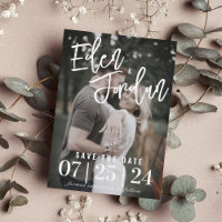 Photo Wedding Save the Date Magnet | Faux Vellum