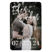 Photo Wedding Save the Date Magnet | Faux Vellum (Vertikal)