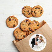 Photo Wedding Thank You Gold Script Circle  Runder Aufkleber