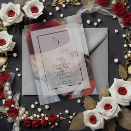 Photo Wedding Vellum Transparency Effect Initials Pergament Einladungen