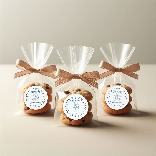 Photo Whimsical Quirky Doodle Holiday Runder Aufkleber