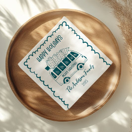 Photo Whimsical Quirky Doodle Holiday Serviette