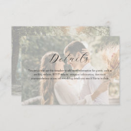 Photo Wildflower Wedding Details Begleitkarte