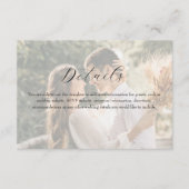 Photo Wildflower Wedding Details Begleitkarte (Vorderseite)