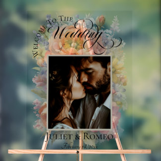 Photo & Wildflowers Welcome  Acrylschild