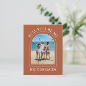 Photo Will You Be My Bridesmaid Proposal Card Einladung (Stehend Vorderseite)