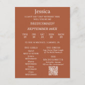 Photo Will You Be My Bridesmaid Proposal Card Einladung (Rückseite)