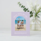 Photo Will You Be My Bridesmaid Proposal Card Einladung (Stehend Vorderseite)