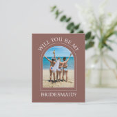 Photo Will You Be My Bridesmaid Proposal Card Einladung (Stehend Vorderseite)