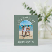 Photo Will You Be My Bridesmaid Proposal Card Einladung (Stehend Vorderseite)