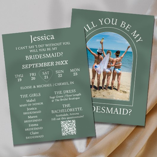 Photo Will You Be My Bridesmaid Proposal Card Einladung