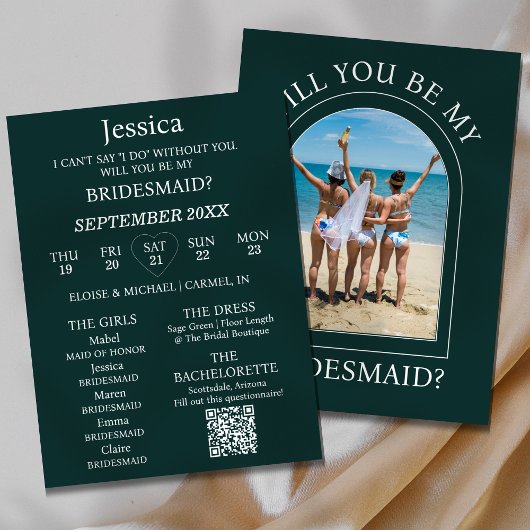 Photo Will You Be My Bridesmaid Proposal Card Einladung