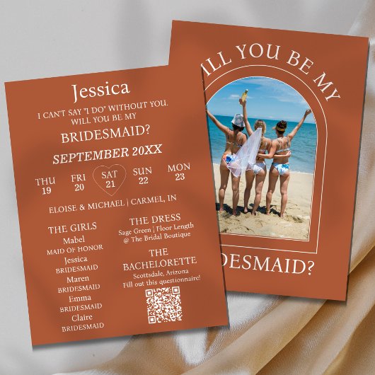 Photo Will You Be My Bridesmaid Proposal Card Einladung