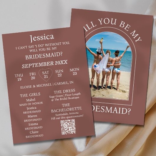 Photo Will You Be My Bridesmaid Proposal Card Einladung