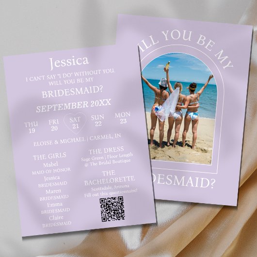 Photo Will You Be My Bridesmaid Proposal Card Einladung