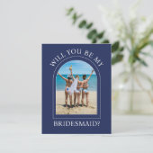 Photo Will You Be My Bridesmaid Proposal Card Einladung (Stehend Vorderseite)