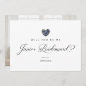 Photo Will You Be My Junior Bridesmaid Navy Heart (Vorne/Hinten)