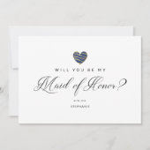 Photo Will You Be My Maid of Honor Navy Heart (Vorderseite)