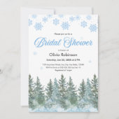 Photo Winter Pine Trees Snowflakes Bridal Shower Einladung (Vorderseite)