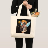 Photo with Angel hand bags Jumbo Stoffbeutel (Vorderseite (Produkt))