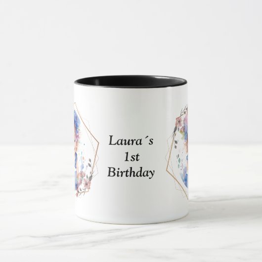 Photo with fine flower frame tasse (Zentrum)