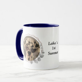 Photo with fine flower frame tasse