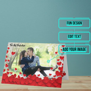 Photo with Hearts Valentine's Day Karte