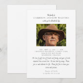  Photo with Message Celebration of Life Einladung (Vorne/Hinten)