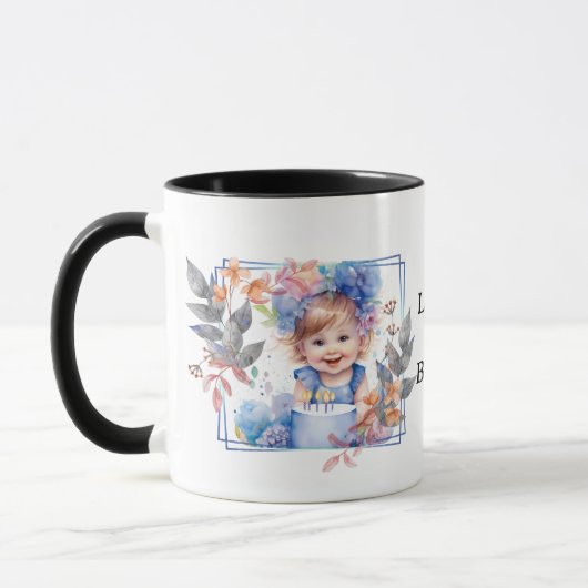 Photo with square flower frame tasse (Links)