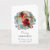 Photo Wreath Family Christmas Card Karte (Vorderseite)