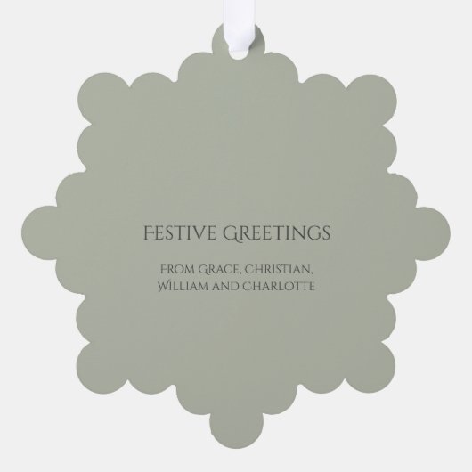 Photo Wreath Framed Personalized Christmas Ornament Karte (Rückseite)