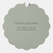 Photo Wreath Framed Personalized Christmas Ornament Karte (Rückseite)