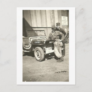 PHOTOBOMB! Vintage 1940er Jahre Foto-Postkarte Postkarte