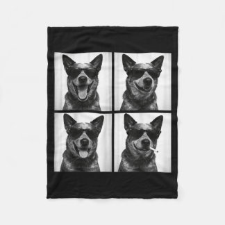 Photobooth Australian Cattle Dog Funny Dog Selfie Fleecedecke