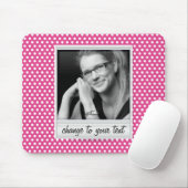 photoframe auf weißem u. rosa Punkt Mousepad (Mit Mouse)