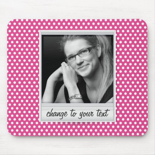 photoframe auf weißem u. rosa Punkt Mousepad (Vorne)