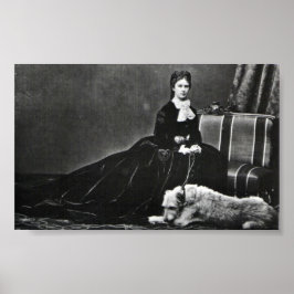 Photograph Empress Elisabeth of Austria with dog Poster