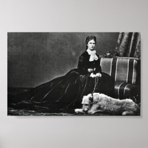 Photograph Empress Elisabeth of Austria with dog Poster