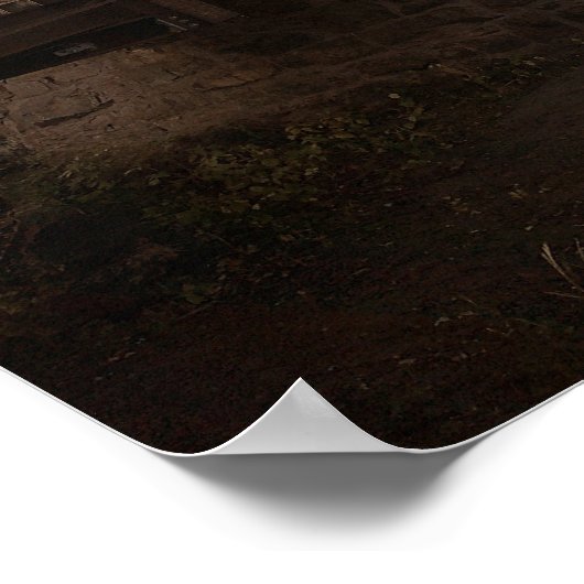 Photograph of an old, rusty iron truss bridge poster (Ecke)