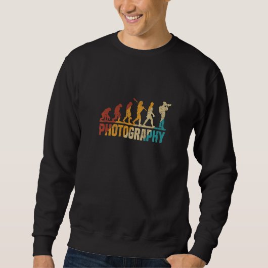 Photograph Retro Photographer Evolution Photograph Sweatshirt (Vorderseite)