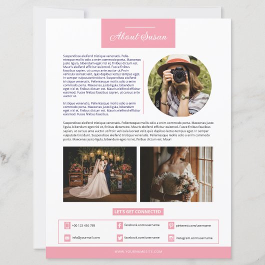 Photographer About Me Page Template  (Vorderseite)