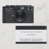 Photographer black Camera Business card Visitenkarte (Vorne/Hinten)