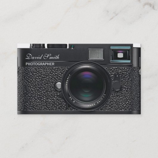 Photographer black Camera Business card Visitenkarte (Vorderseite)
