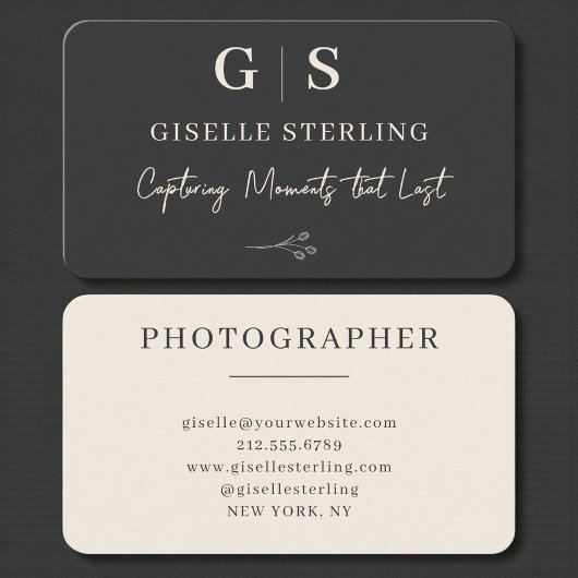 Photographer Black Professional Visitenkarte