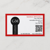 Photographer camera and QR code red Visitenkarte (Rückseite)